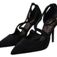 Dolce & Gabbana Black Suede Ankle Strap Pumps Heels Shoes