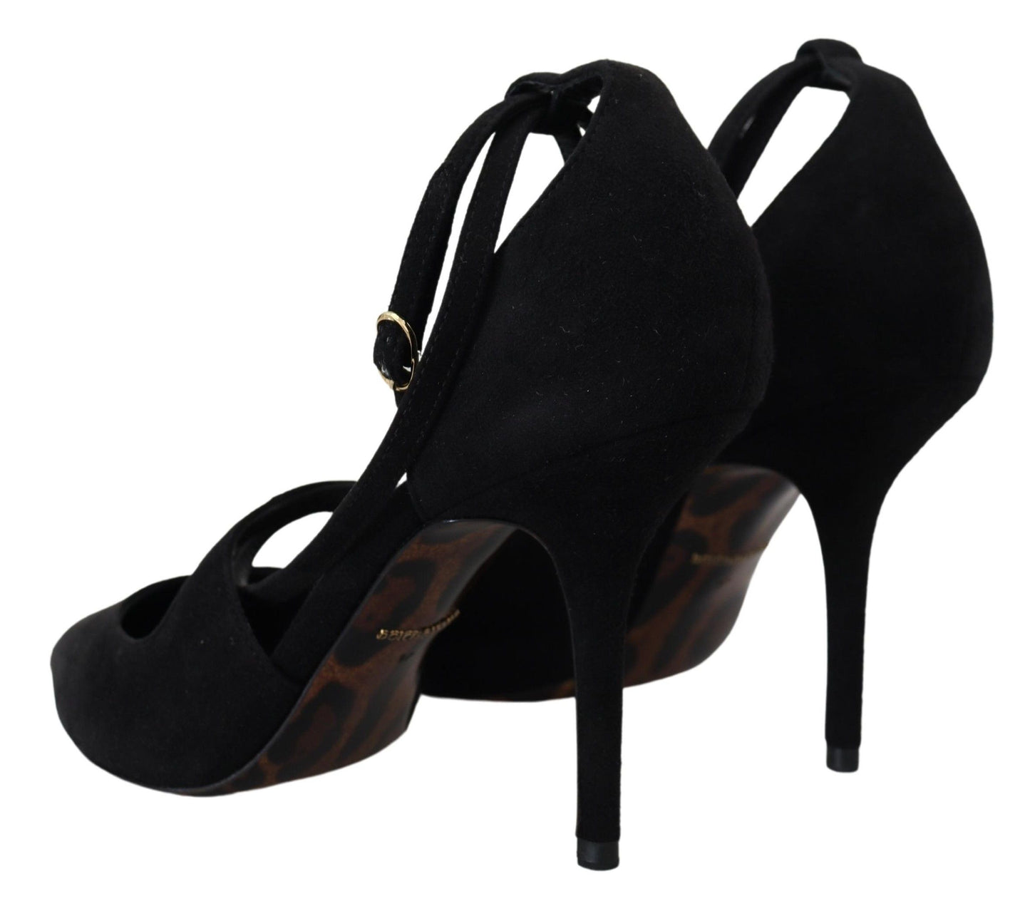 Dolce & Gabbana Black Suede Ankle Strap Pumps Heels Shoes