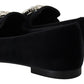 Dolce & Gabbana Chic Velvet Crystal-Embellished Loafers