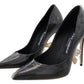 Dolce & Gabbana Black Leather Heels Pumps Plastic Wrapped Shoes