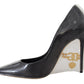 Dolce & Gabbana Black Leather Heels Pumps Plastic Wrapped Shoes