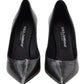 Dolce & Gabbana Black Leather Heels Pumps Plastic Wrapped Shoes