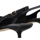 Dolce & Gabbana Black Leather Slingbacks Heels Pumps