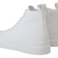 Dolce & Gabbana White Canvas Cotton High Tops Sneakers Shoes