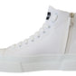 Dolce & Gabbana White Canvas Cotton High Tops Sneakers Shoes