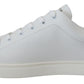 Dolce & Gabbana White Leather DG Logo Casual Sneakers Shoes