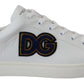 Dolce & Gabbana White Leather DG Logo Casual Sneakers Shoes