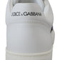 Dolce & Gabbana White Leather DG Logo Casual Sneakers Shoes