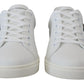 Dolce & Gabbana White Leather DG Logo Casual Sneakers Shoes