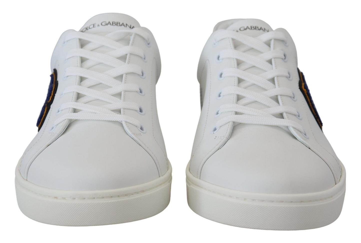 Dolce & Gabbana White Leather DG Logo Casual Sneakers Shoes