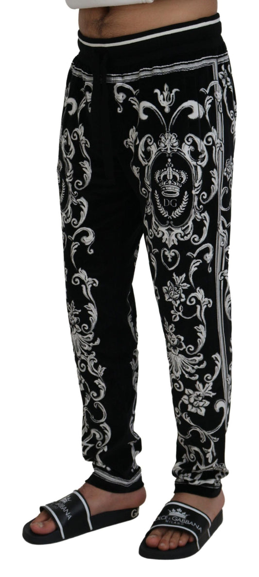 Dolce & Gabbana Black Cotton Heritage Sweatpants Jogging Pants