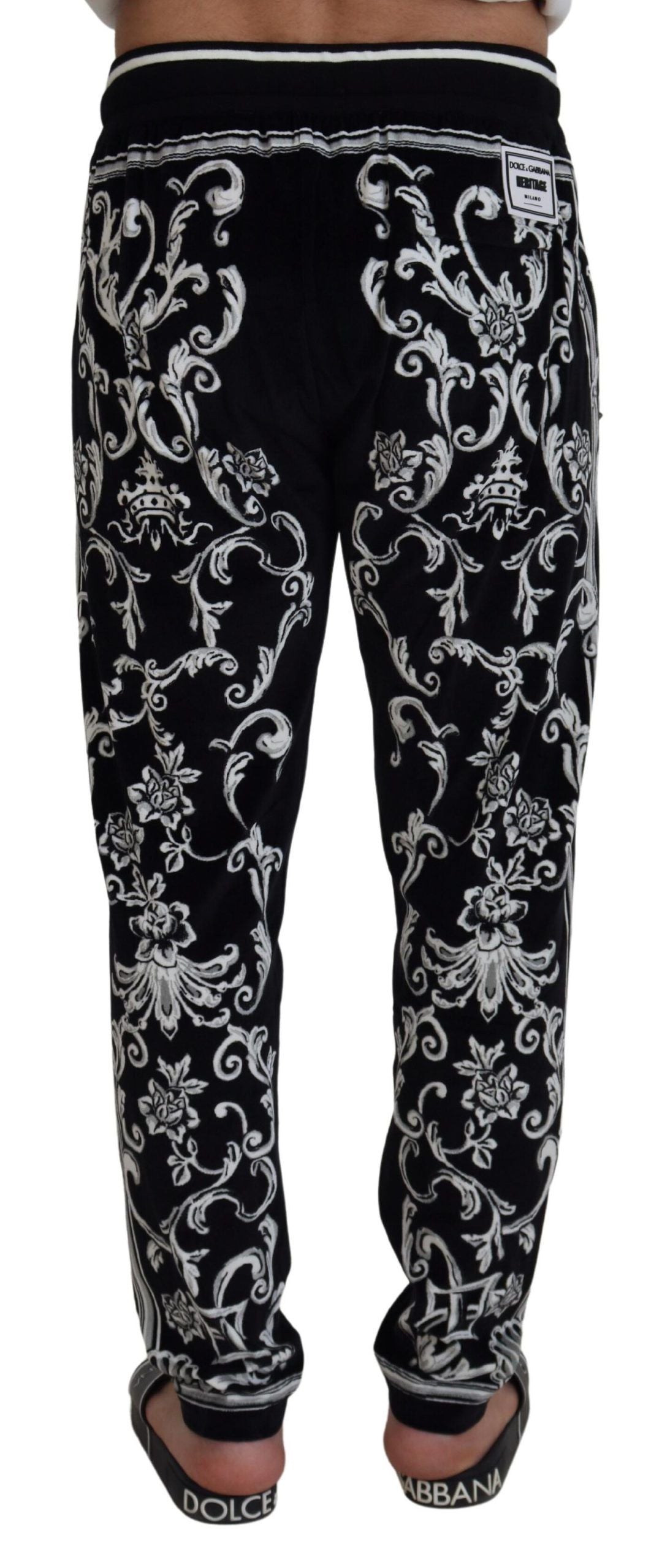 Dolce & Gabbana Black Cotton Heritage Sweatpants Jogging Pants