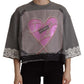 Dolce & Gabbana Grey Heart Pink Limited Edition Top T-shirt