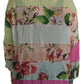 Dolce & Gabbana Multicolor Floral Patchwork Design Ascot Collar Silk Blouse