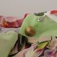 Dolce & Gabbana Multicolor Floral Patchwork Design Ascot Collar Silk Blouse