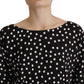 Dolce & Gabbana Black White Polka Dots Sheath Midi Viscose Dress