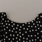 Dolce & Gabbana Black White Polka Dots Sheath Midi Viscose Dress