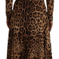 Dolce & Gabbana Brown Leopard Wrap A-line Maxi Viscose Dress