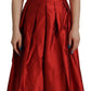 Dolce & Gabbana Red A-line Pleated Satin Silk Dress