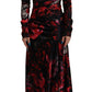 Dolce & Gabbana Black Floral Roses A-Line Sheath Dress