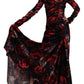 Dolce & Gabbana Black Floral Roses A-Line Sheath Dress