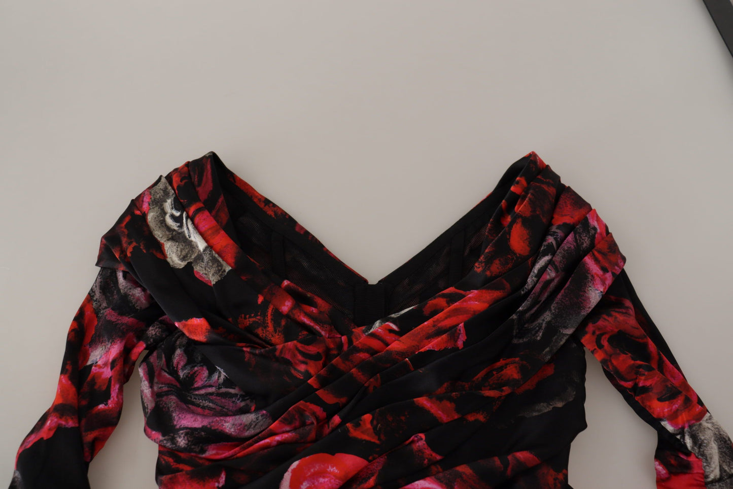 Dolce & Gabbana Black Floral Roses A-Line Sheath Dress