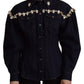 Dolce & Gabbana Blue Denim Crystal Embellish Cotton Jacket