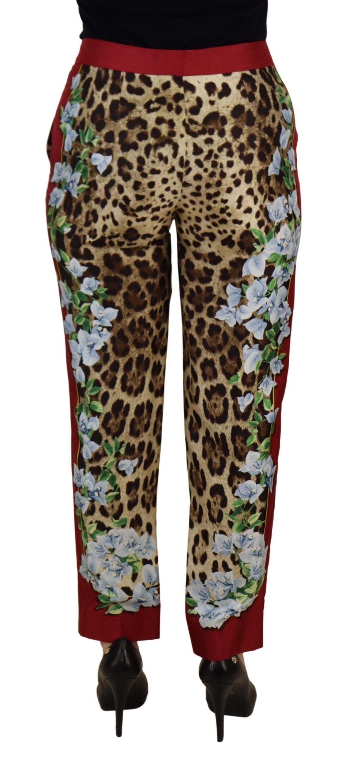 Dolce & Gabbana Elegant Multicolor High Waist Silk Pants