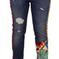 Dolce & Gabbana Blue Patchwork High Waist Denim Jeans