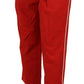 Dolce & Gabbana Red Button Embellished High Waist Pants