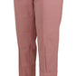 Dolce & Gabbana Pink Mid Waist Straight Leg Trouser Pants