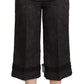 Dolce & Gabbana Black Brocade Cropped High Waist Pants