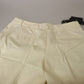 Dolce & Gabbana Ivory High Waist Cropped Folded Hem Trousers Pants