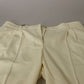 Dolce & Gabbana Ivory High Waist Cropped Folded Hem Trousers Pants