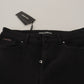 Dolce & Gabbana Black Mid Waist Skinny Denim Cotton Jeans