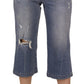 Dolce & Gabbana Blue Washed High Waist Cropped Denim Jeans