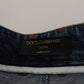 Dolce & Gabbana Blue Denim Crystal Embellished Jeans