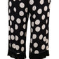 Dolce & Gabbana Polka Dot Mid Waist Cropped Trouser Pants