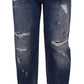 Dolce & Gabbana Blue Washed High Waist Loose Fit Pants