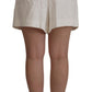 Dolce & Gabbana White High Waist Culotte Cotton Shorts