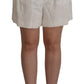 Dolce & Gabbana White High Waist Culotte Cotton Shorts