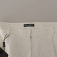 Dolce & Gabbana White High Waist Culotte Cotton Shorts