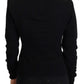 Dolce & Gabbana Black Cashmere Turtleneck Scarf Pullover Sweater