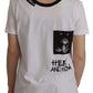 Dolce & Gabbana White Slogan Print Round Neck Cotton  T-shirt