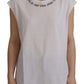 Dolce & Gabbana White Cotton Printed Round Neck Tank Top