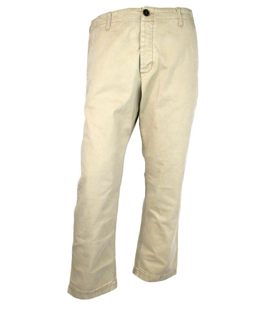 Gucci Light Brown Washed Gucci Print Button Fly Pants