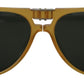 Dolce & Gabbana Yellow Acetate Black Lens Aviator DG4196 Sunglasses