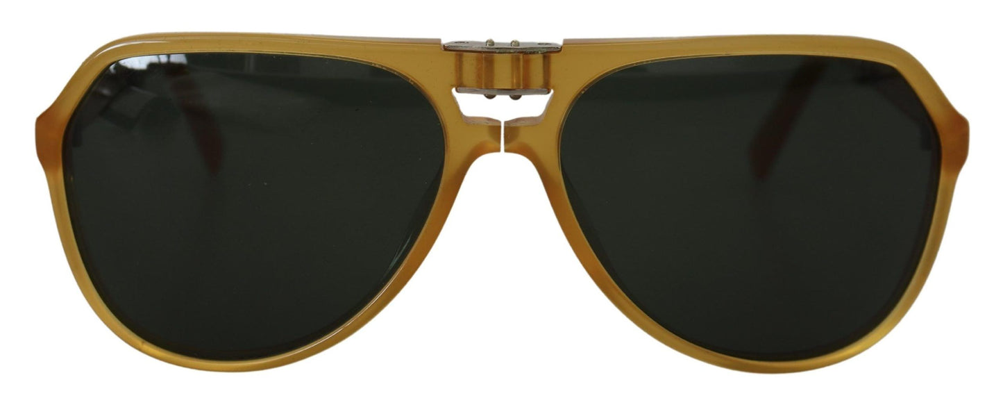 Dolce & Gabbana Yellow Acetate Black Lens Aviator DG4196 Sunglasses