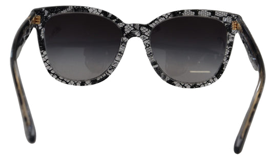 Dolce & Gabbana Black Lace White Acetate Frame Shades DG4190 Sunglasses