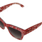 Dolce & Gabbana Red Lace Acetate Rectangle Shades  DG4231F  Sunglasses